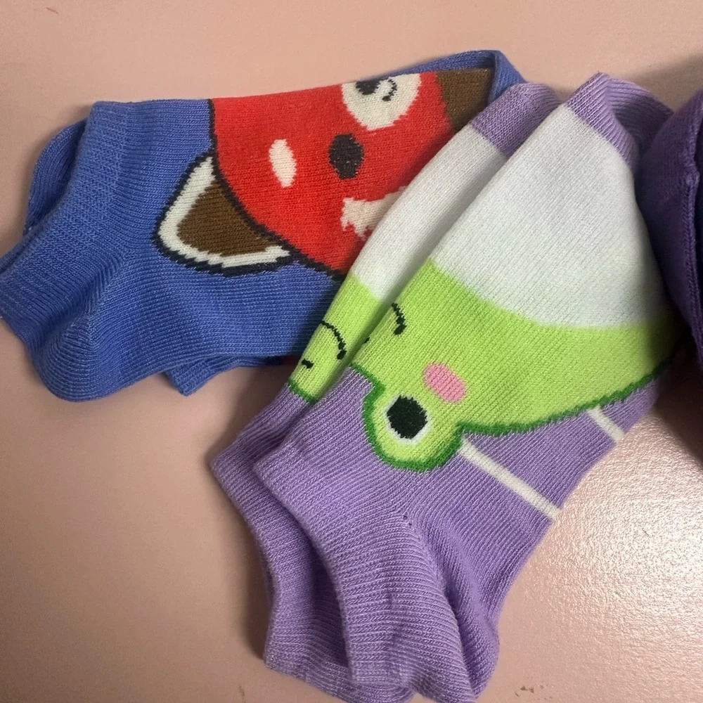 Kids New Squishmallow Cute Animal Print Socks Set fit toddler size 9/10 shoe